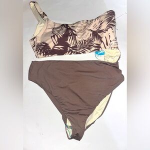 Wet Arya One Shoulder One Piece Swimsuit Women L NEW Beach Tropical Island Vacay